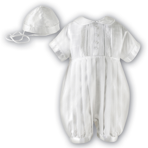 Sarah Louise Boys Christening Romper & Hat 232